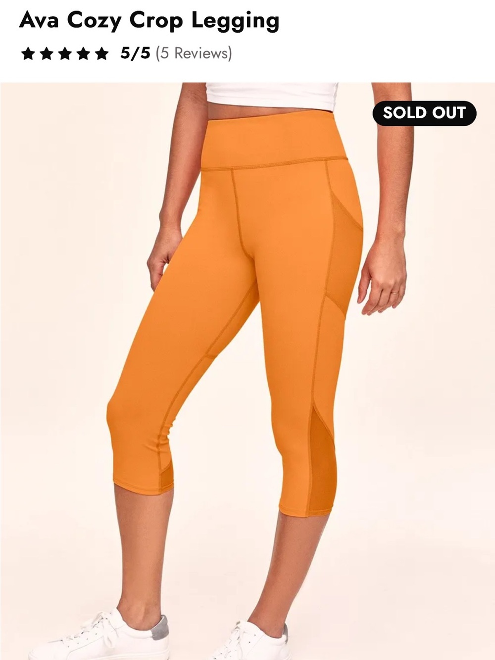 Ava Cozy Crop Legging - Orange